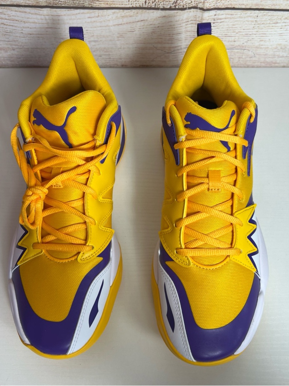 Puma Yellow & Purple Men's Basketball Sneakers - Picture 6 of 10